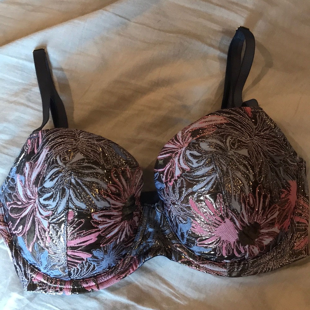 Victoria's Secret Floral Lace Bra - Pink and Blue